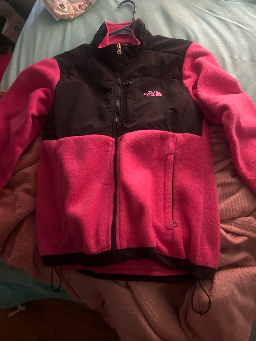 The North Face Girls' Pink and Black Denali Fleece Jacket